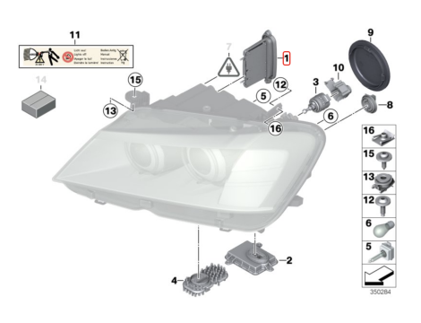 NEUE OE XENON LED BIX MODUL TMS TREIBERMODUL STEUERGERÄT BMW X3 F25 7316211 , 7316182 - 3